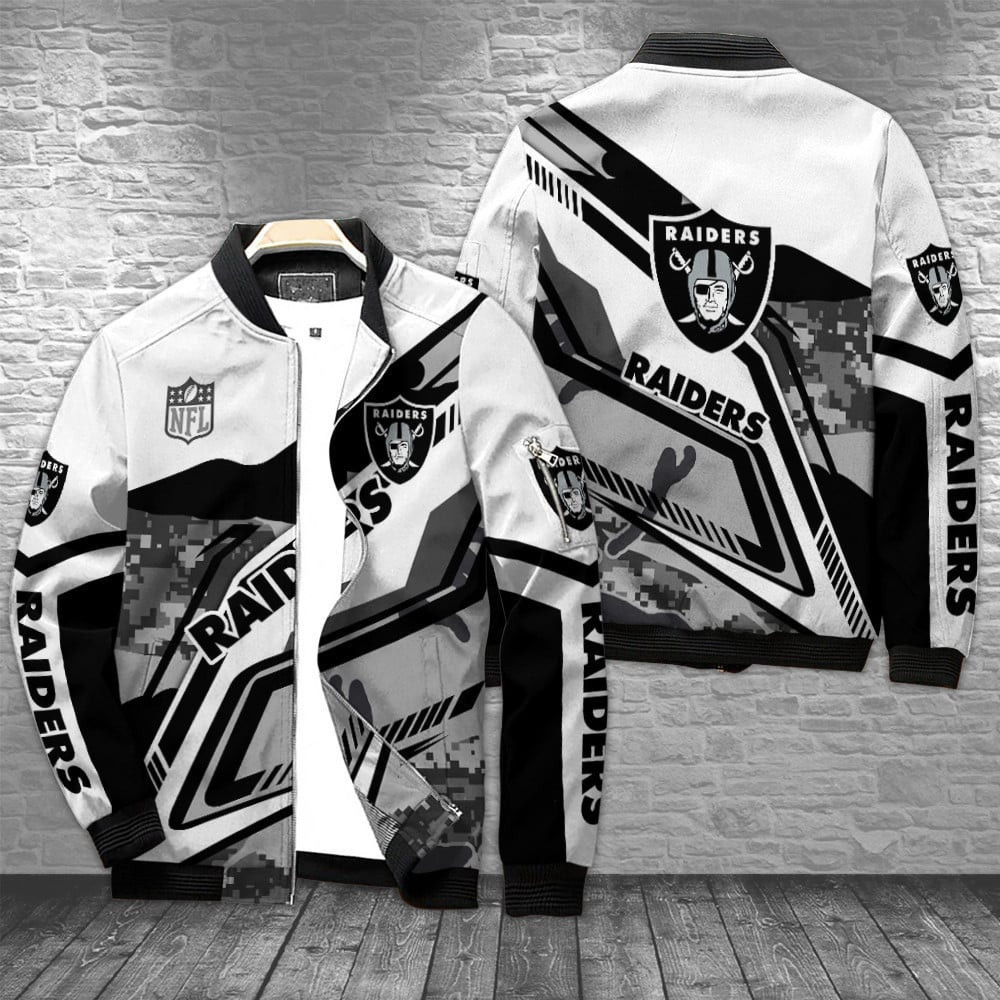 Las Vegas Raiders Bomber Jacket | NFL Team Jacket for Men & Women | Football Fan Gift