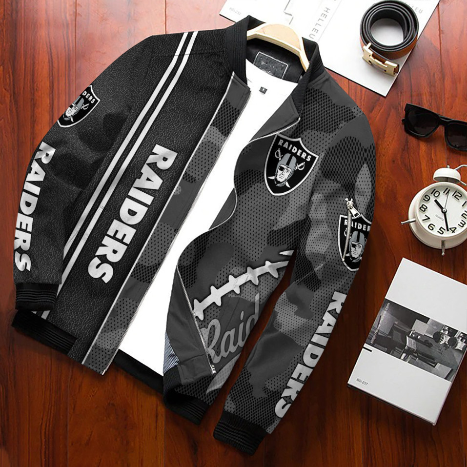 Las Vegas Raiders Bomber Jacket | NFL Team Jacket for Men & Women | Football Fan Gift