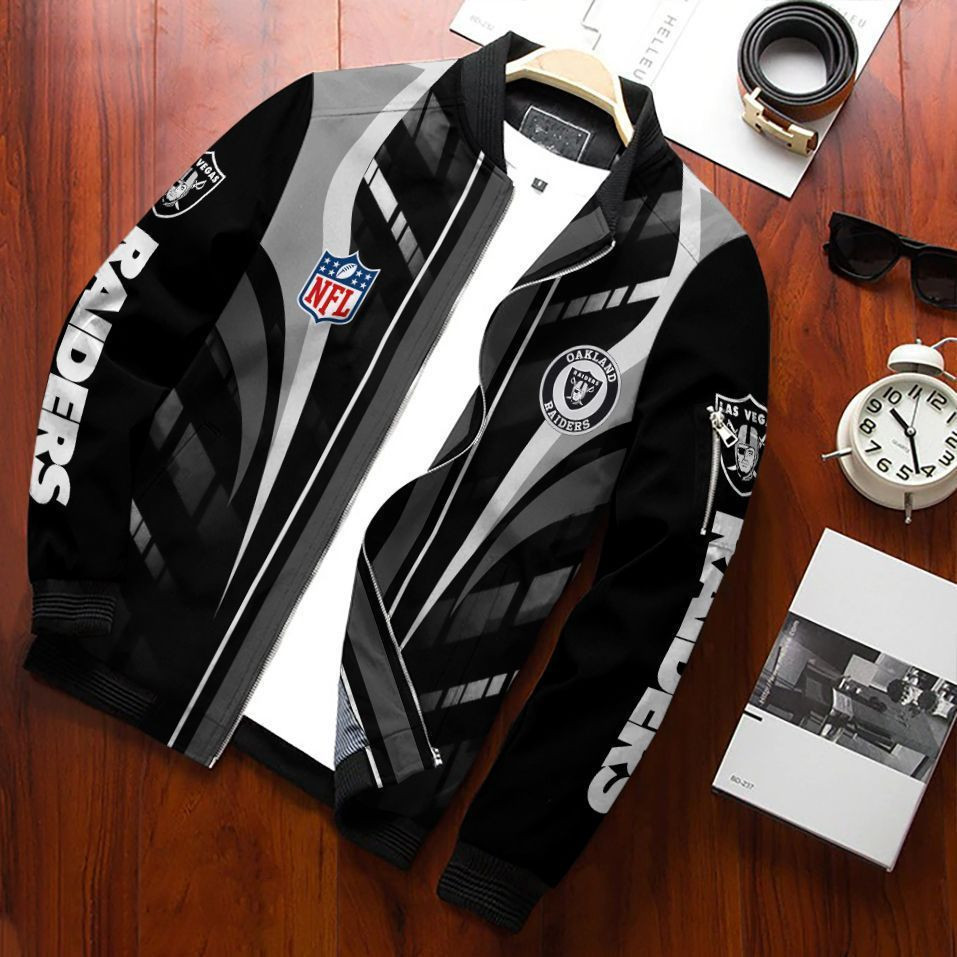 Las Vegas Raiders Bomber Jacket | NFL Team Jacket for Men & Women | Football Fan Gift
