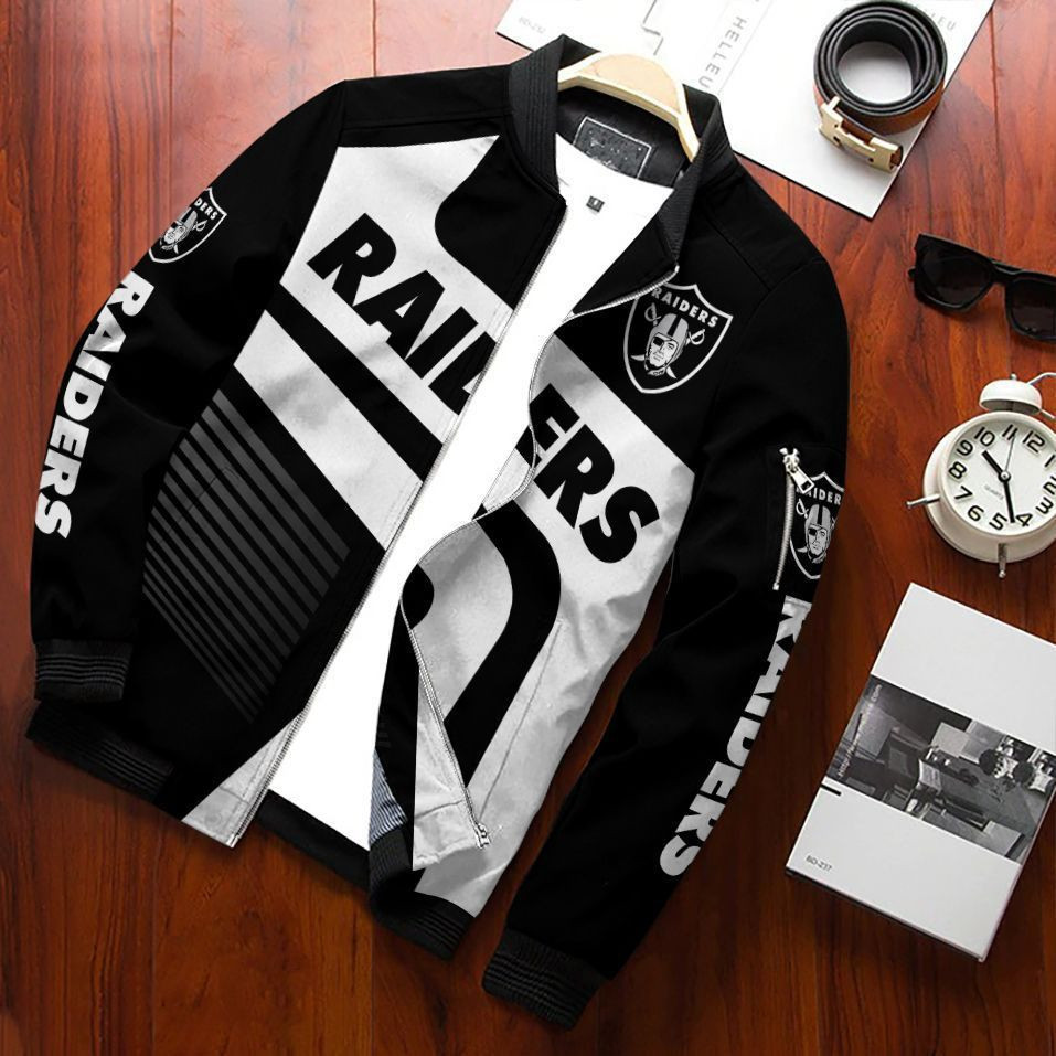 Las Vegas Raiders Bomber Jacket | NFL Team Jacket for Men & Women | Football Fan Gift