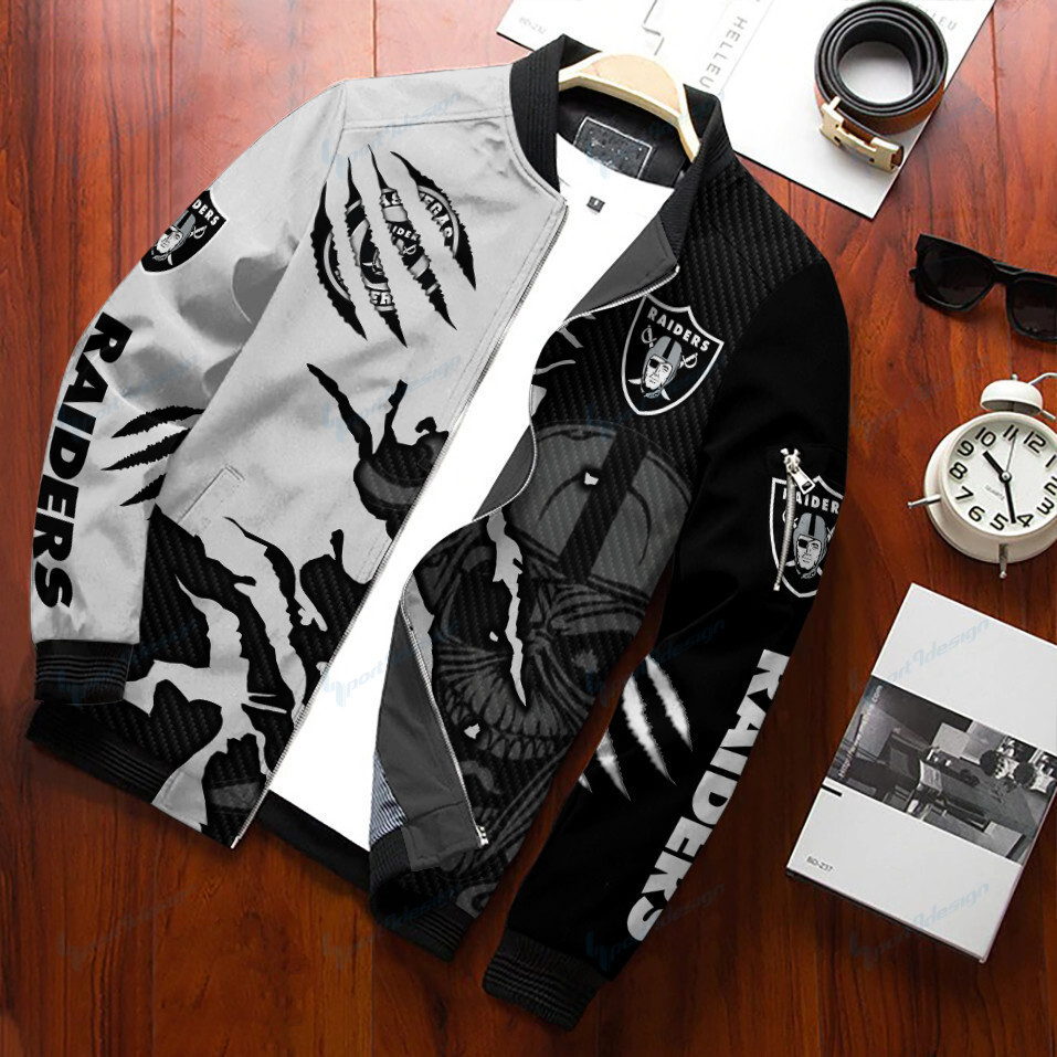 Las Vegas Raiders Bomber Jacket | NFL Team Jacket for Men & Women | Football Fan Gift