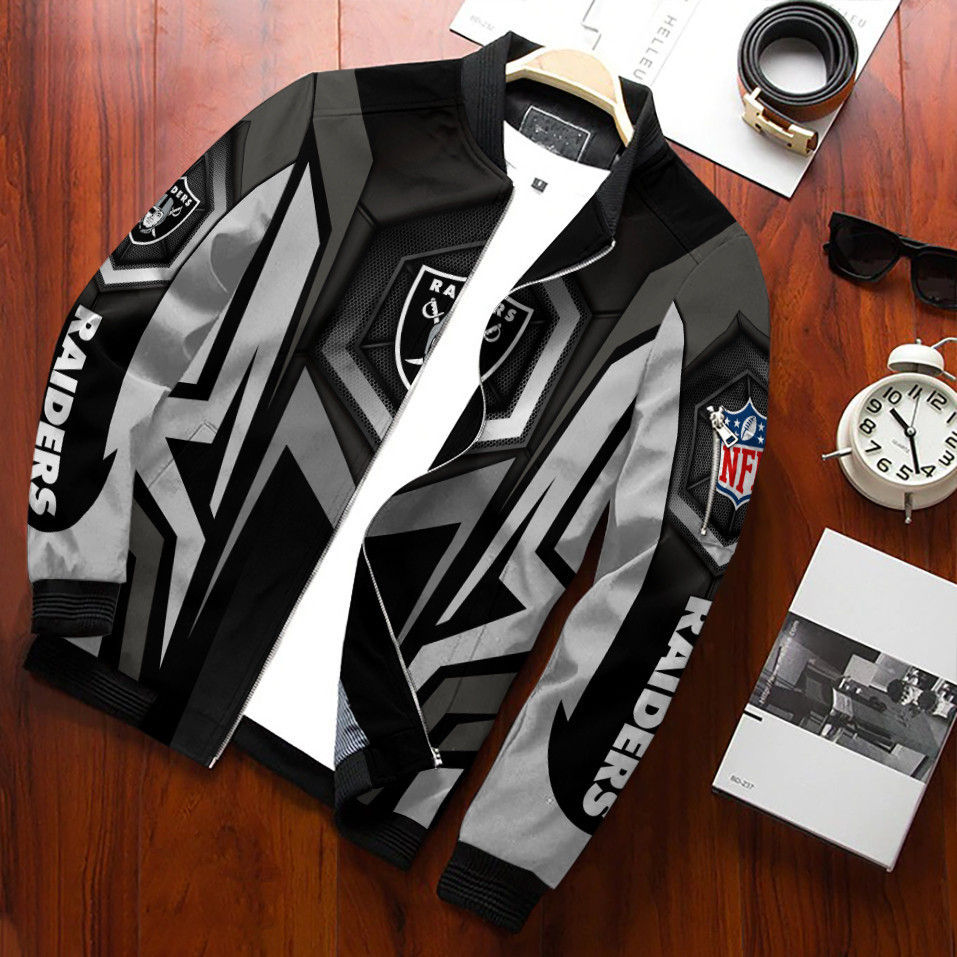 Las Vegas Raiders Bomber Jacket | NFL Team Jacket for Men & Women | Football Fan Gift