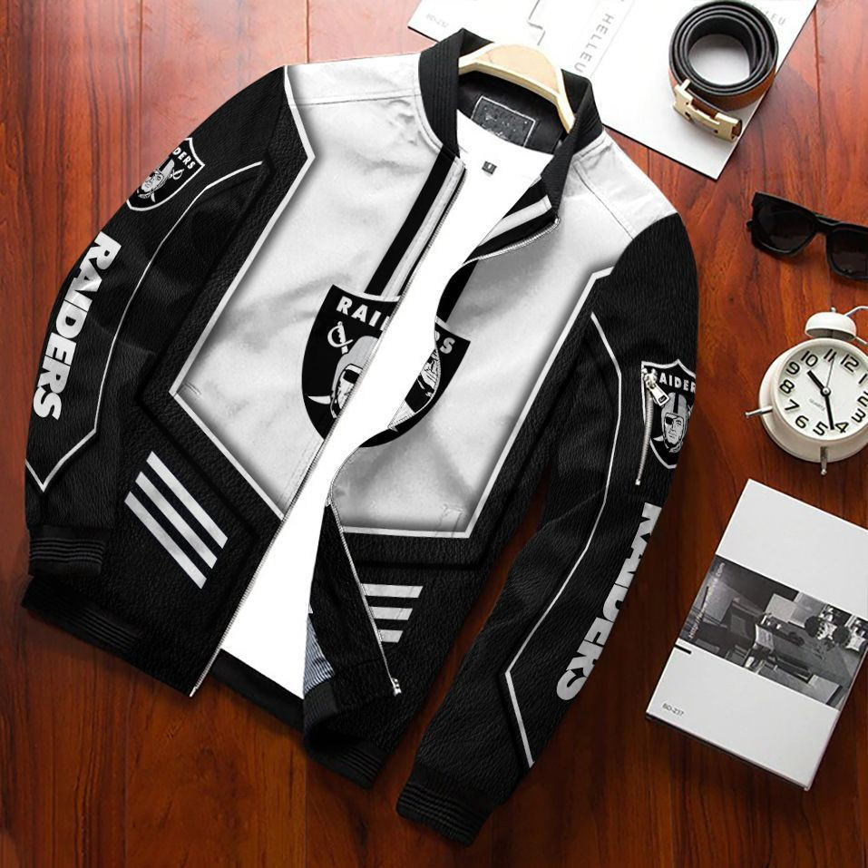 Las Vegas Raiders Bomber Jacket | NFL Team Jacket for Men & Women | Football Fan Gift