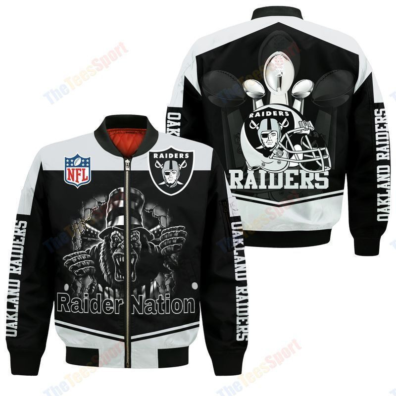 Las Vegas Raiders Bomber Jacket | NFL Team Jacket for Men & Women | Football Fan Gift