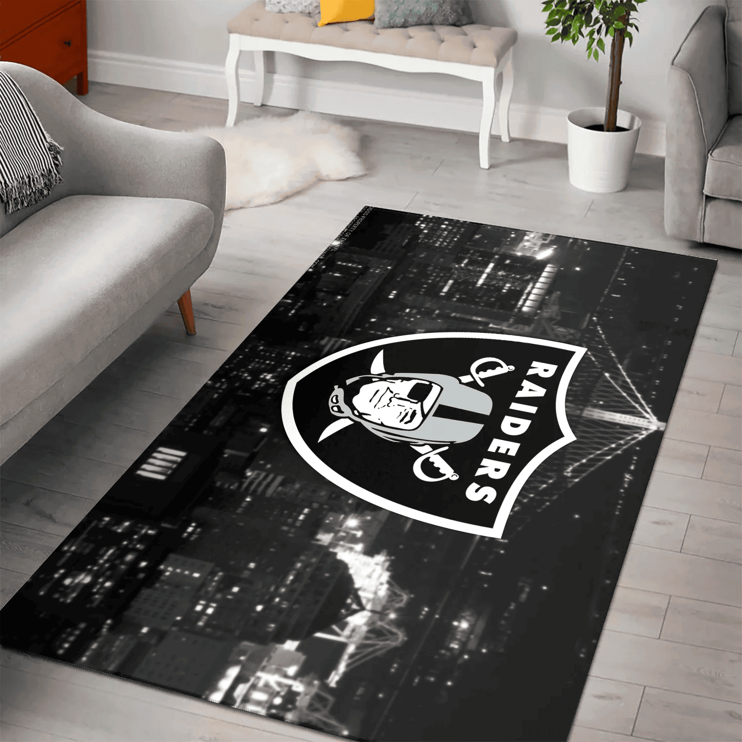 Las Vegas Raiders City 3D Full Print Rectangle Area Rug – Full Print Carpet For Living Room & Bedroom Home Decor
