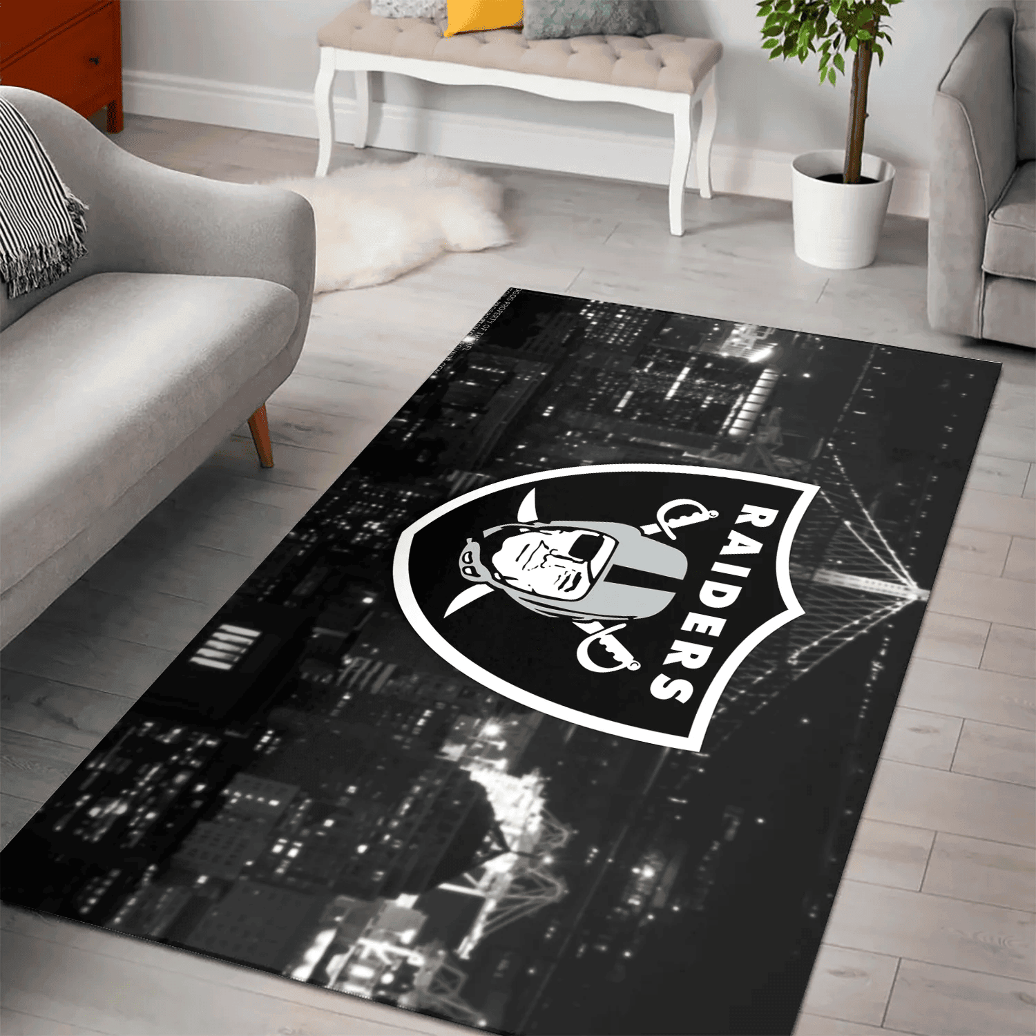 Las Vegas Raiders City 3D Full Print Rectangle Area Rug – Full Print Carpet For Living Room & Bedroom Home Decor