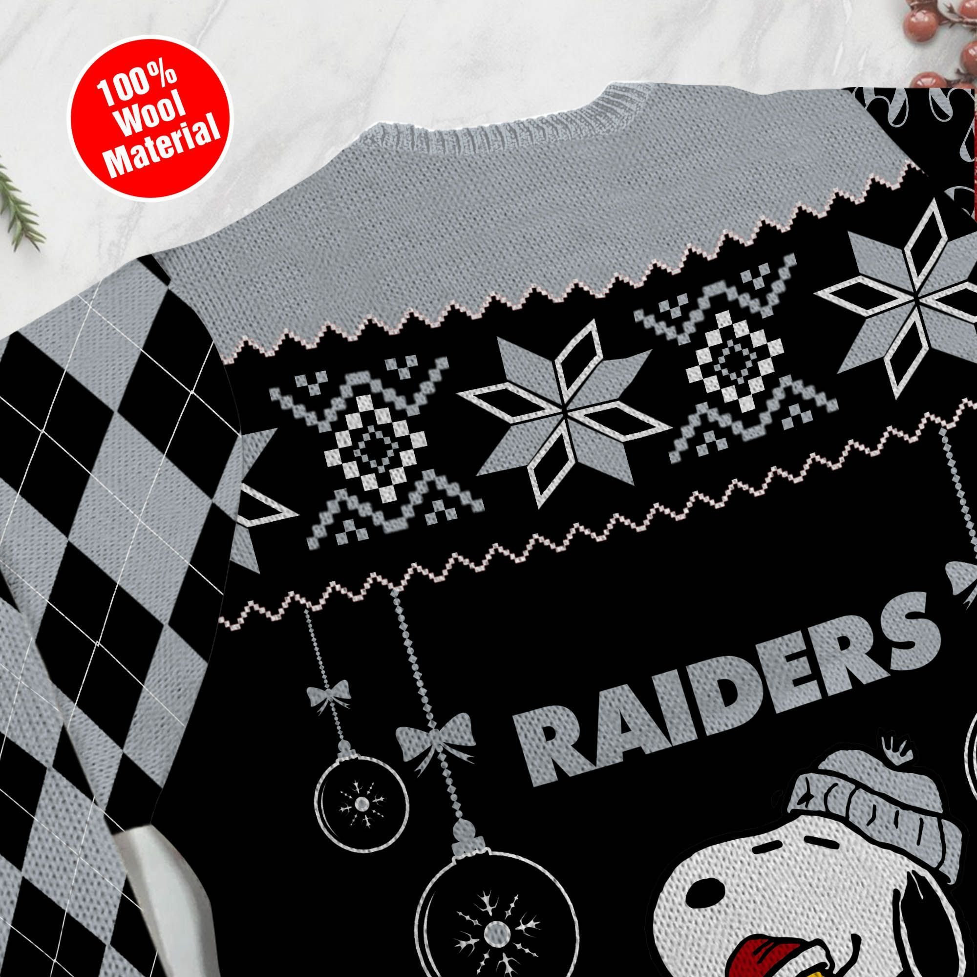 Las Vegas Raiders Funny Charlie Brown Peanuts Snoopy Ugly Christmas Sweater Perfect Holiday Gift - Image 5