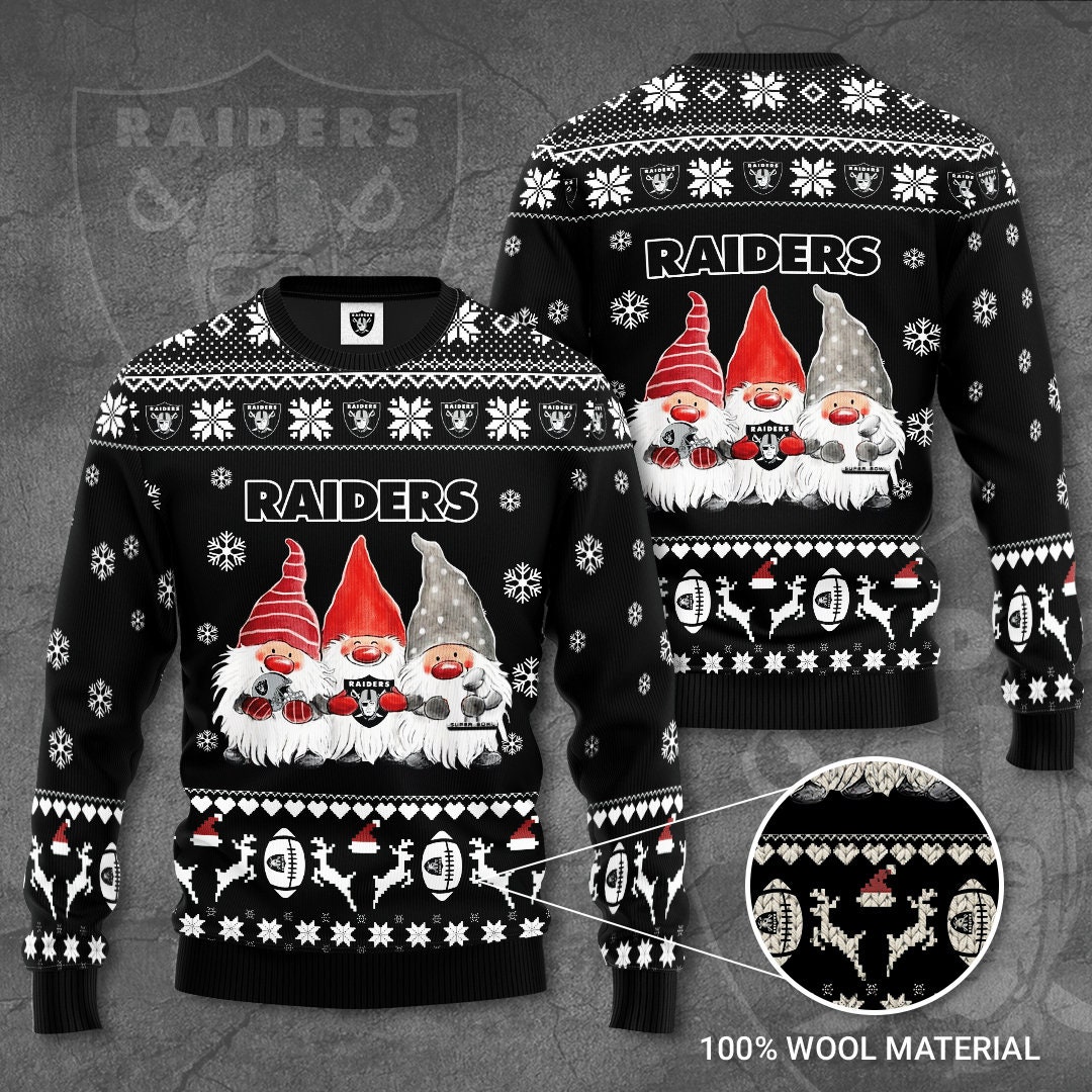 Las Vegas Raiders Gnome Noel Christmas Ugly Christmas Sweater