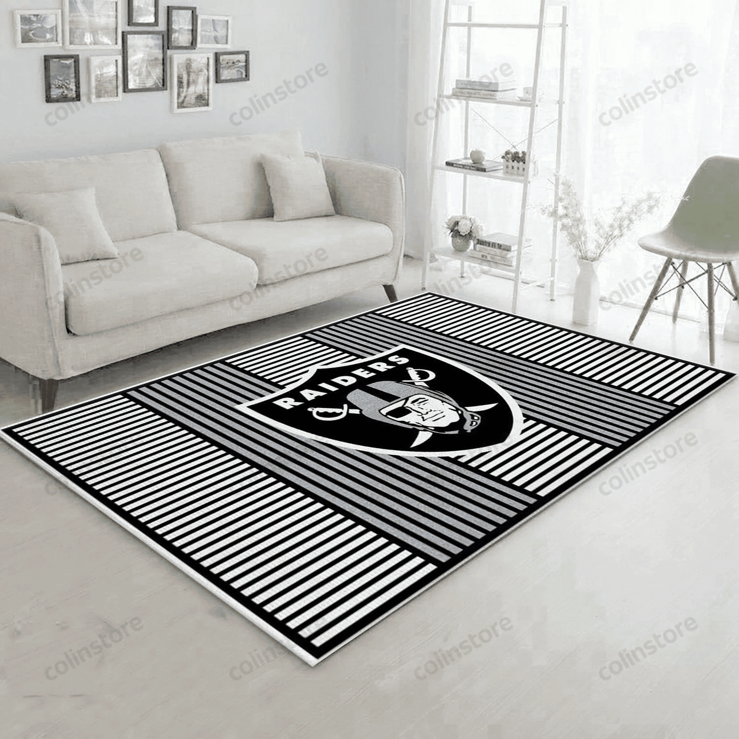 Las Vegas Raiders Imperial Champion Rug Rectangle Area Rug – Full Print Carpet For Living Room & Bedroom Home Decor
