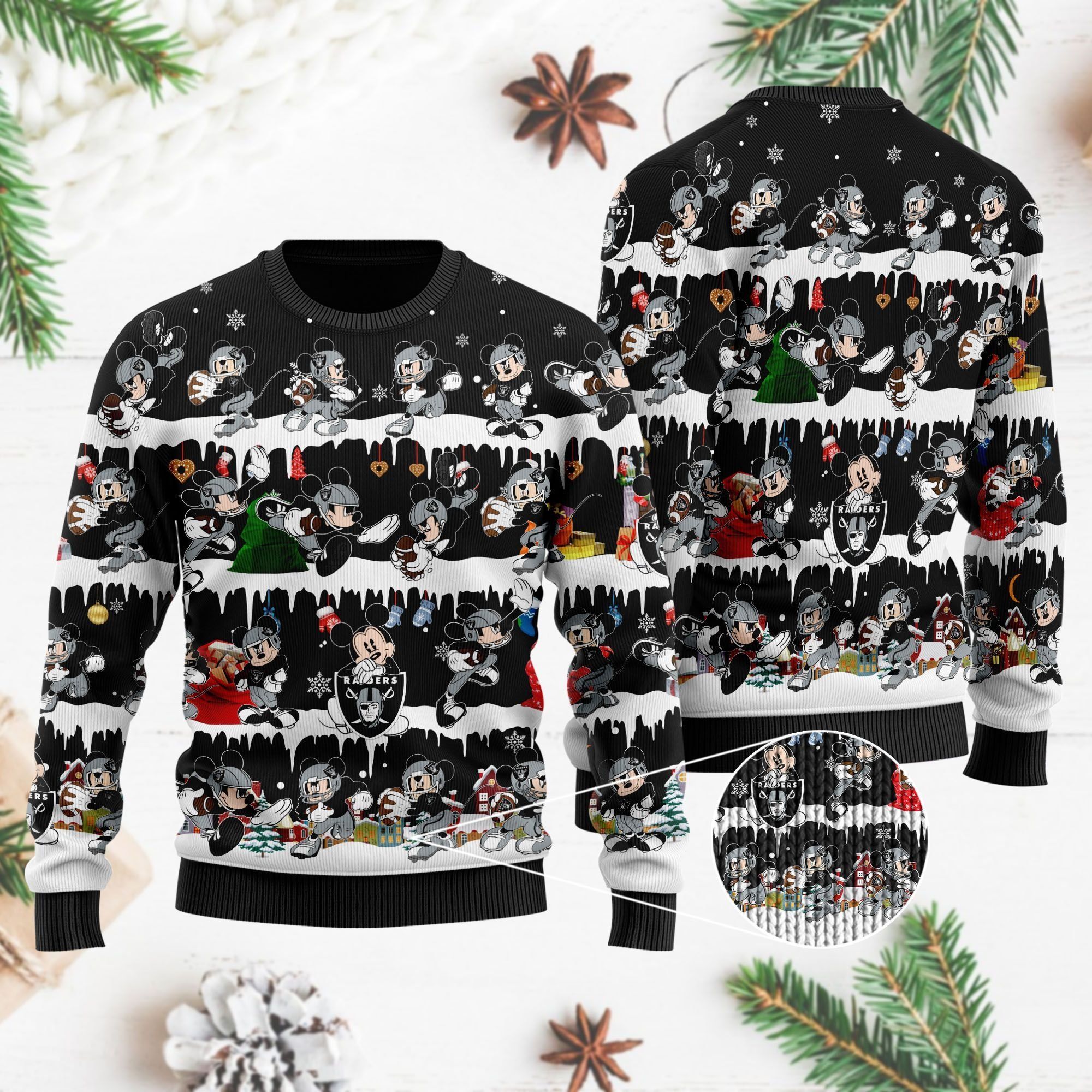 Las Vegas Raiders Mickey NFL American Football Ugly Christmas Sweater