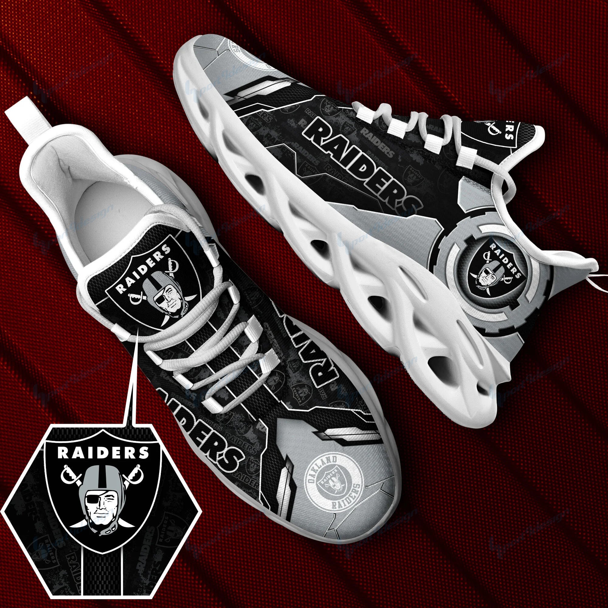 Las Vegas Raiders NFL Max Soul Shoes Sneakers for Men And Women – NFL Football Fan Shoes, Team Sneakers
