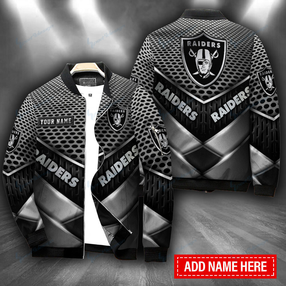 Las Vegas Raiders Personalized Bomber Jacket | NFL Team Jacket for Men & Women | Football Fan Gift