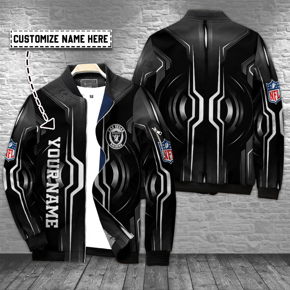 Las Vegas Raiders Personalized Bomber Jacket | NFL Team Jacket for Men & Women | Football Fan Gift