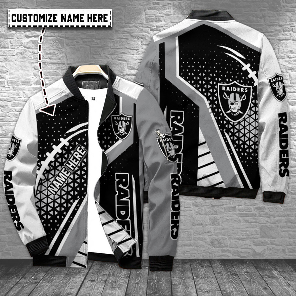 Las Vegas Raiders Personalized Bomber Jacket | NFL Team Jacket for Men & Women | Football Fan Gift
