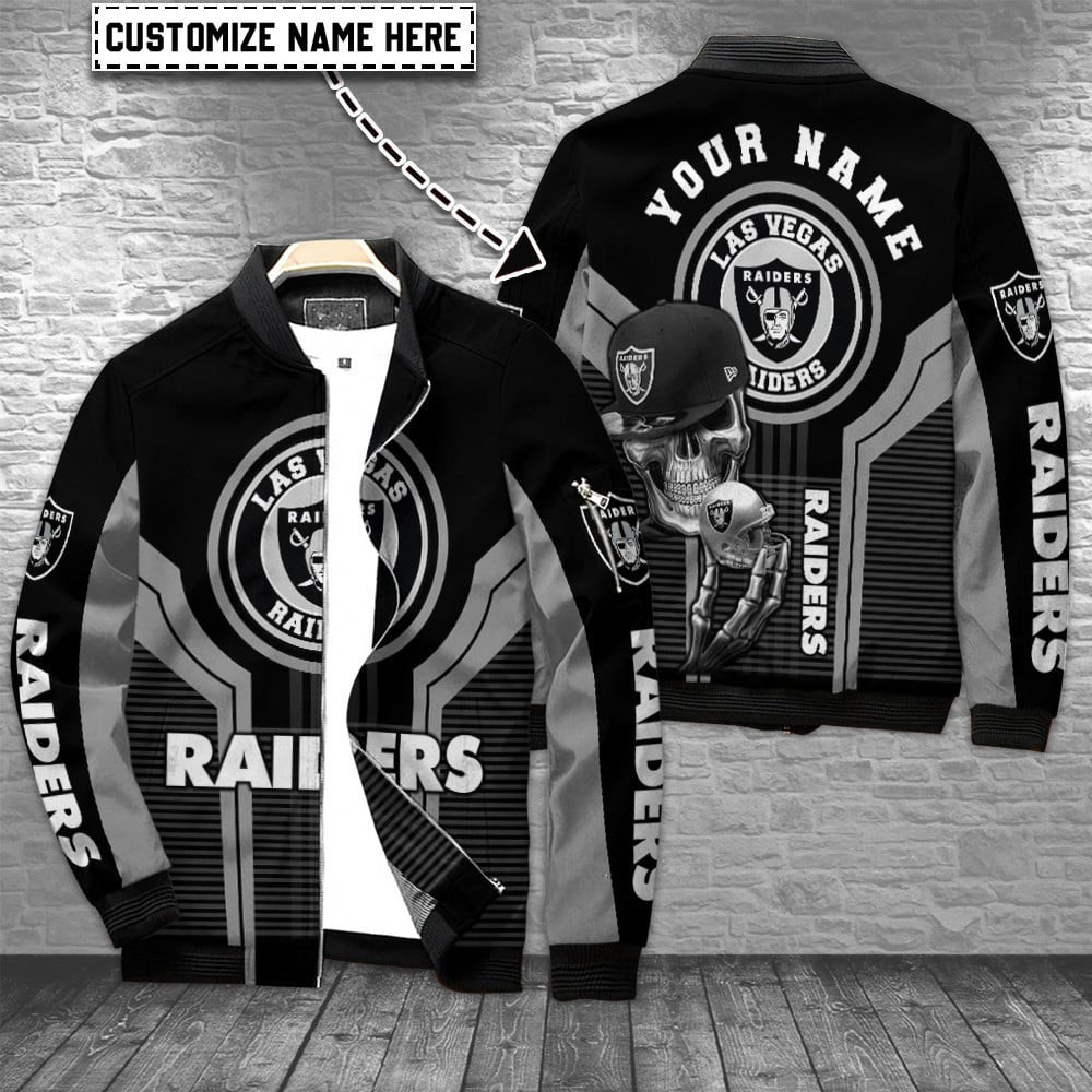 Las Vegas Raiders Personalized Bomber Jacket | NFL Team Jacket for Men & Women | Football Fan Gift