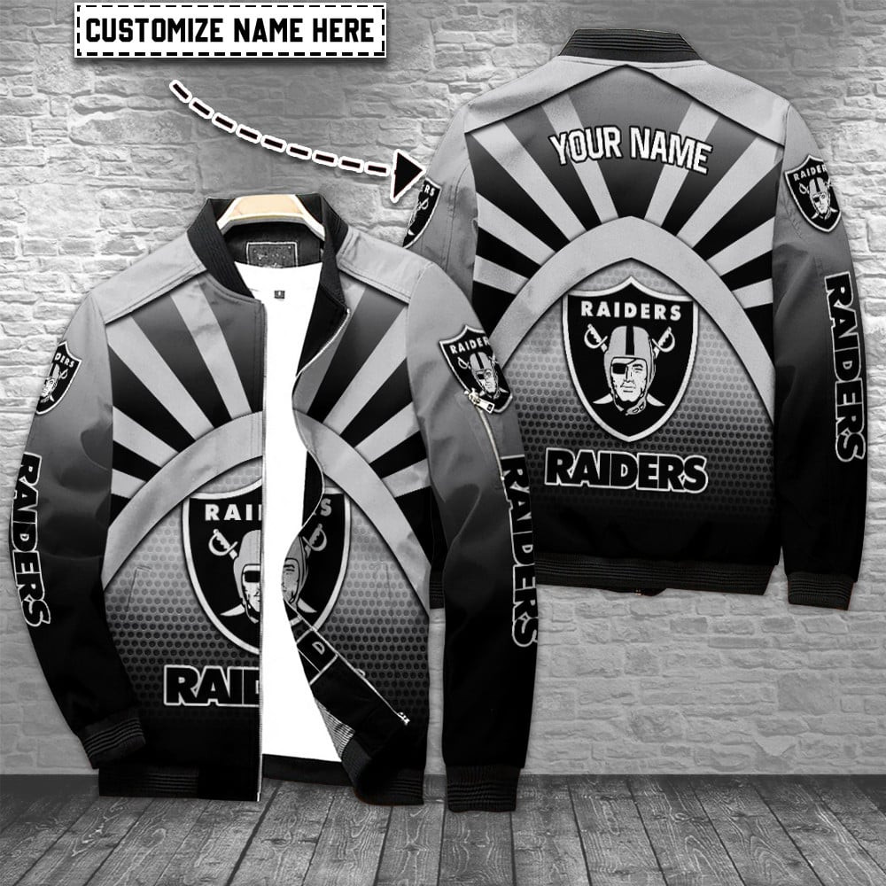 Las Vegas Raiders Personalized Bomber Jacket | NFL Team Jacket for Men & Women | Football Fan Gift