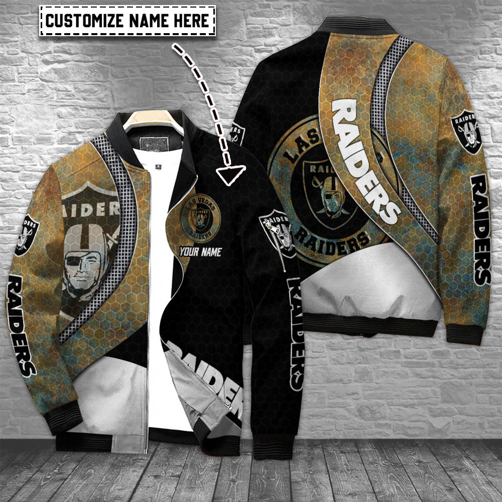 Las Vegas Raiders Personalized Bomber Jacket | NFL Team Jacket for Men & Women | Football Fan Gift