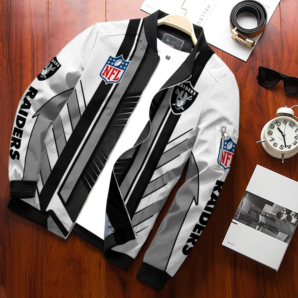 Las Vegas Raiders Personalized Bomber Jacket | NFL Team Jacket for Men & Women | Football Fan Gift