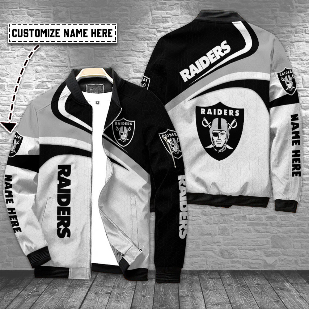 Las Vegas Raiders Personalized Bomber Jacket | NFL Team Jacket for Men & Women | Football Fan Gift
