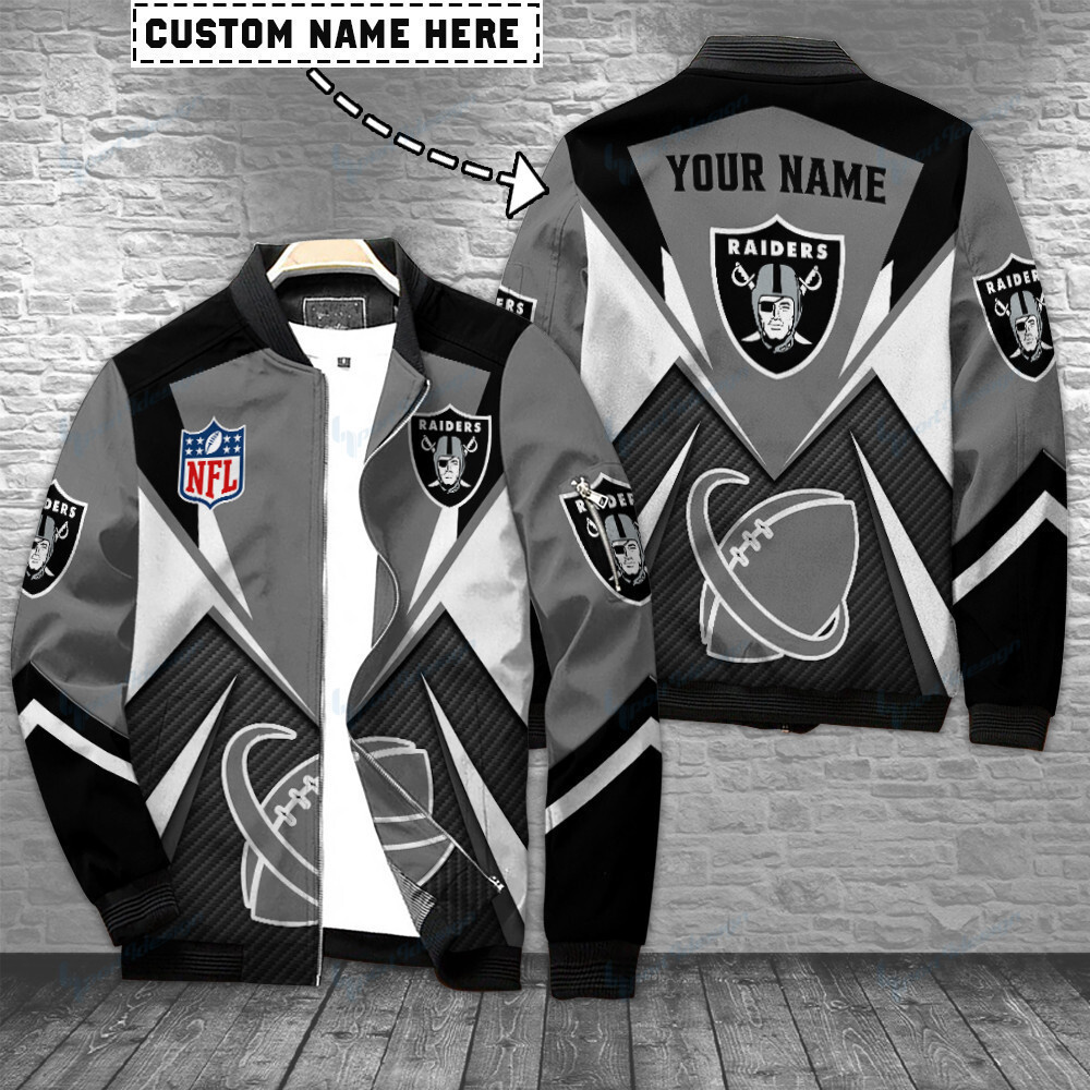 Las Vegas Raiders Personalized Bomber Jacket | NFL Team Jacket for Men & Women | Football Fan Gift