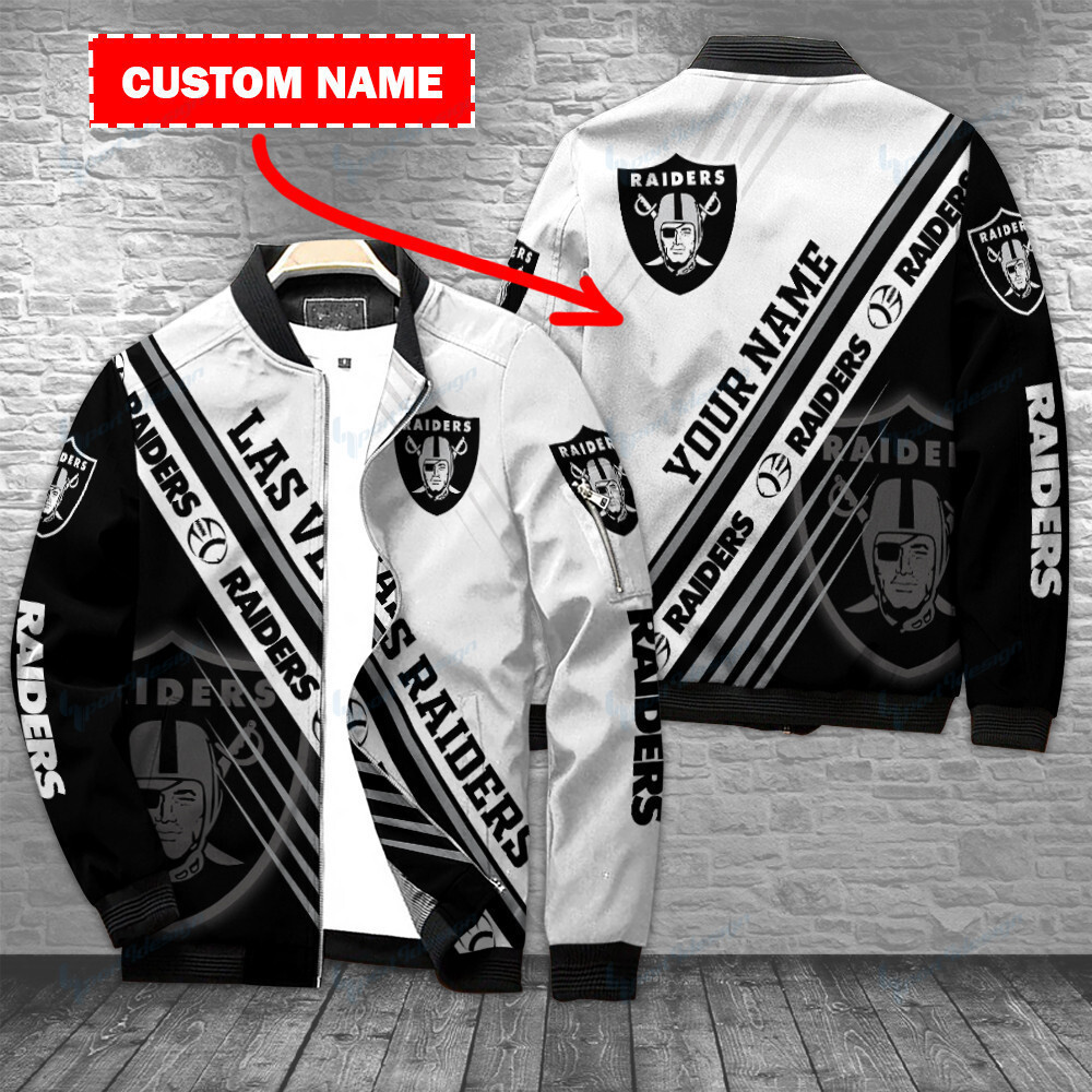 Las Vegas Raiders Personalized Bomber Jacket | NFL Team Jacket for Men & Women | Football Fan Gift
