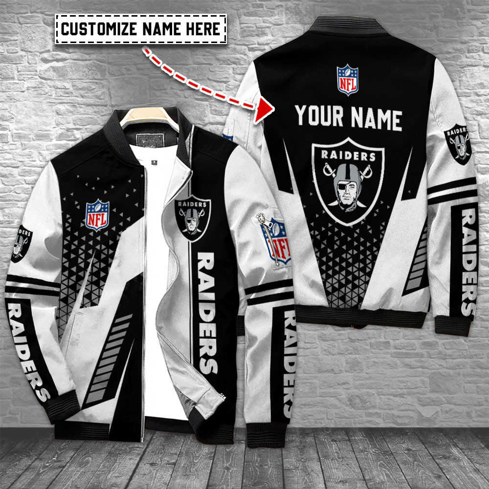 Las Vegas Raiders Personalized Bomber Jacket | NFL Team Jacket for Men & Women | Football Fan Gift