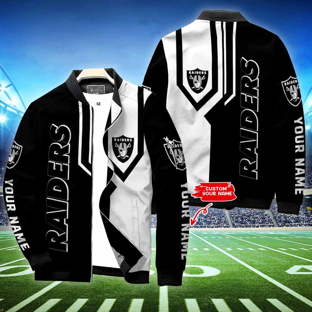 Las Vegas Raiders Personalized Bomber Jacket | NFL Team Jacket for Men & Women | Football Fan Gift