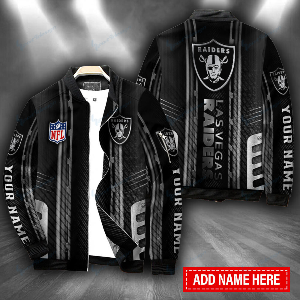 Las Vegas Raiders Personalized Bomber Jacket | NFL Team Jacket for Men & Women | Football Fan Gift