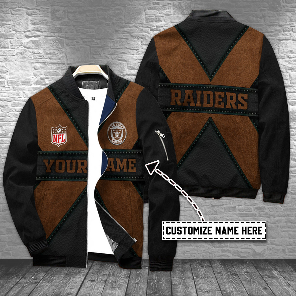 Las Vegas Raiders Personalized Bomber Jacket | NFL Team Jacket for Men & Women | Football Fan Gift