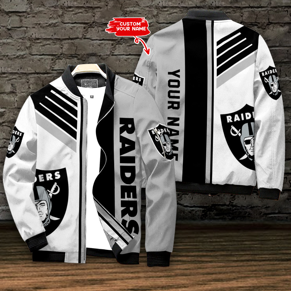 Las Vegas Raiders Personalized Bomber Jacket | NFL Team Jacket for Men & Women | Football Fan Gift