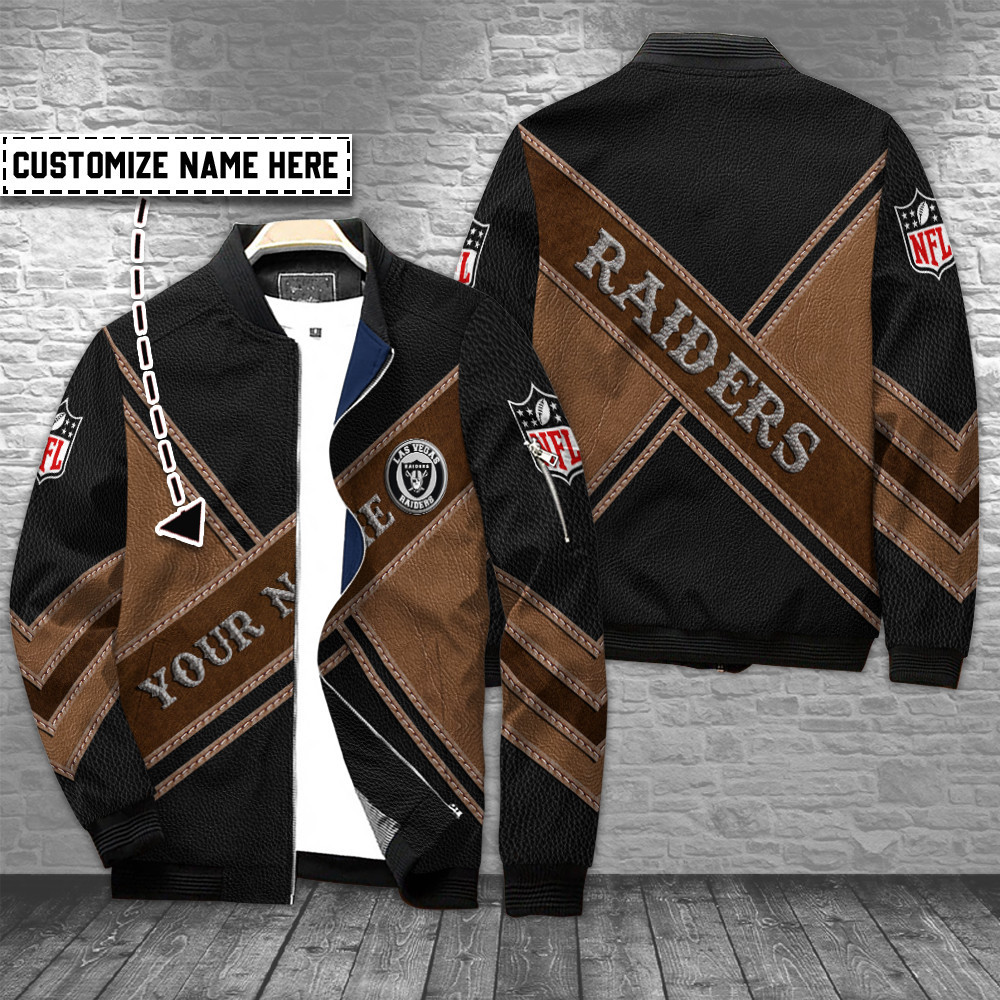 Las Vegas Raiders Personalized Bomber Jacket | NFL Team Jacket for Men & Women | Football Fan Gift