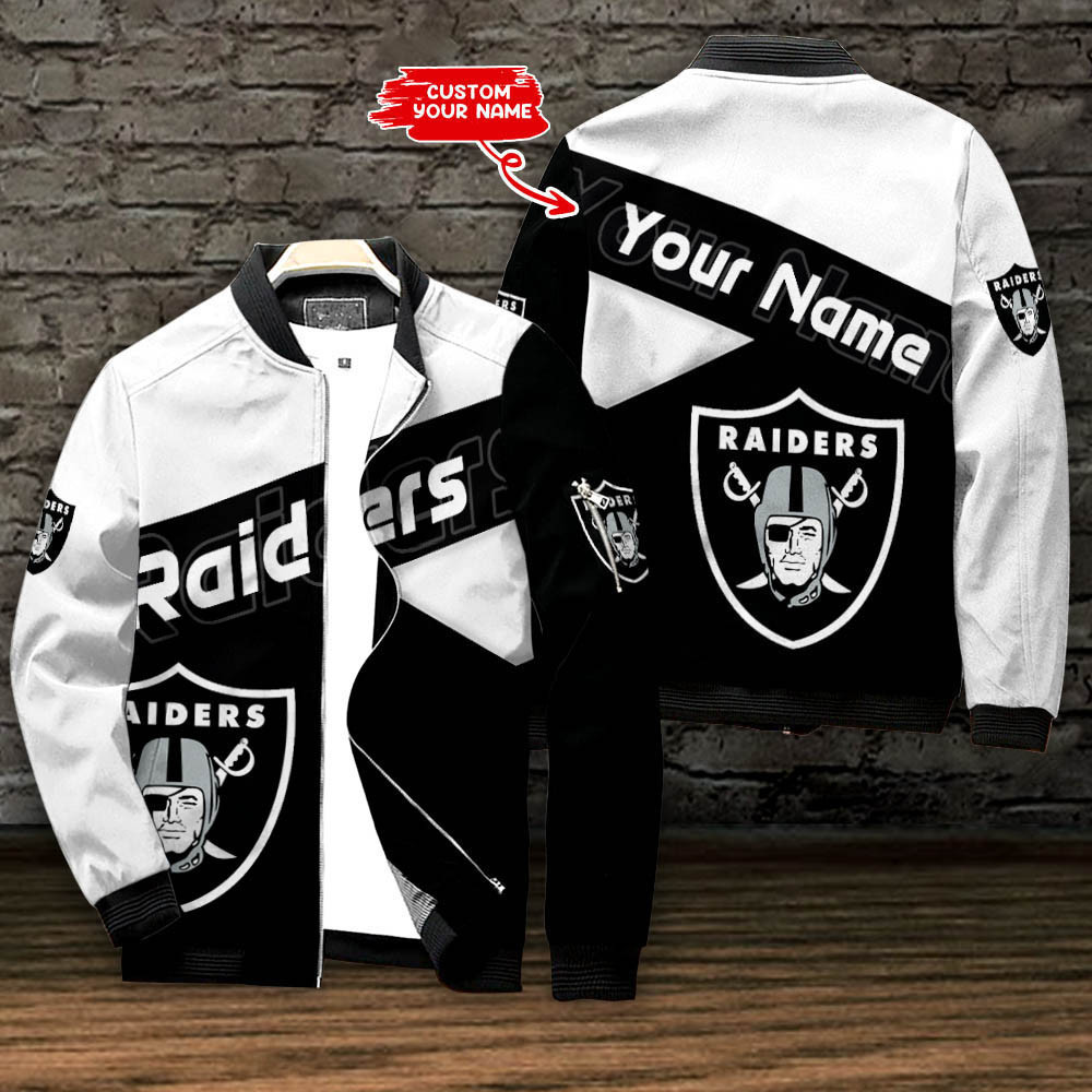 Las Vegas Raiders Personalized Bomber Jacket | NFL Team Jacket for Men & Women | Football Fan Gift