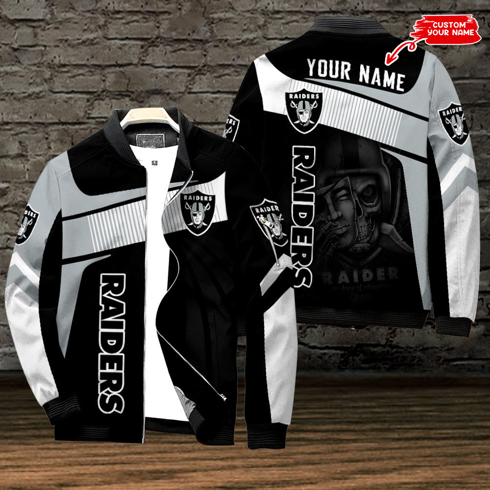 Las Vegas Raiders Personalized Bomber Jacket | NFL Team Jacket for Men & Women | Football Fan Gift