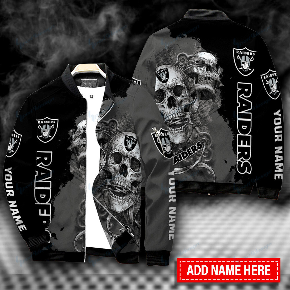 Las Vegas Raiders Personalized Bomber Jacket | NFL Team Jacket for Men & Women | Football Fan Gift