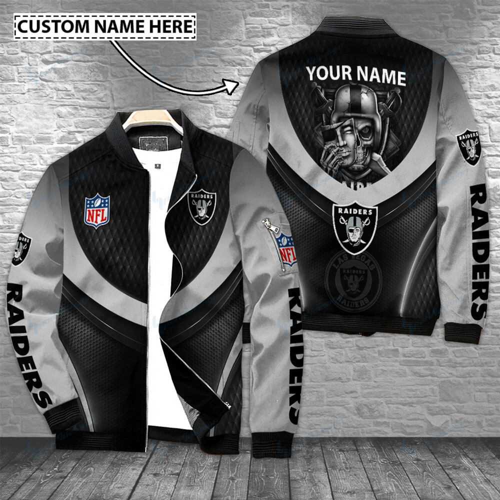Las Vegas Raiders Personalized Bomber Jacket | NFL Team Jacket for Men & Women | Football Fan Gift