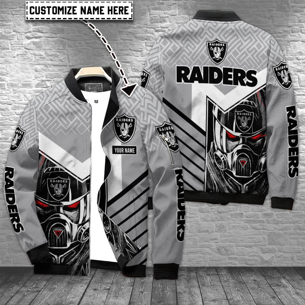Las Vegas Raiders Personalized Bomber Jacket | NFL Team Jacket for Men & Women | Football Fan Gift