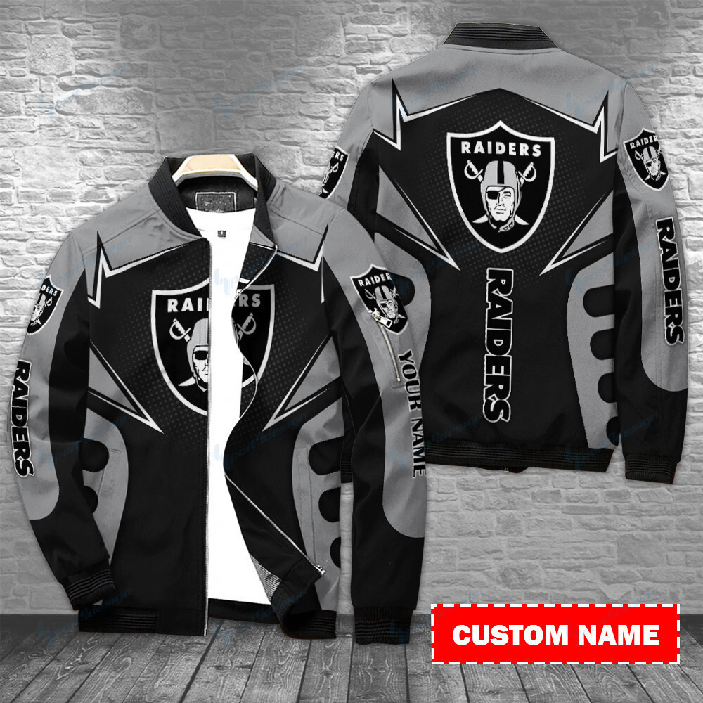 Las Vegas Raiders Personalized Bomber Jacket | NFL Team Jacket for Men & Women | Football Fan Gift