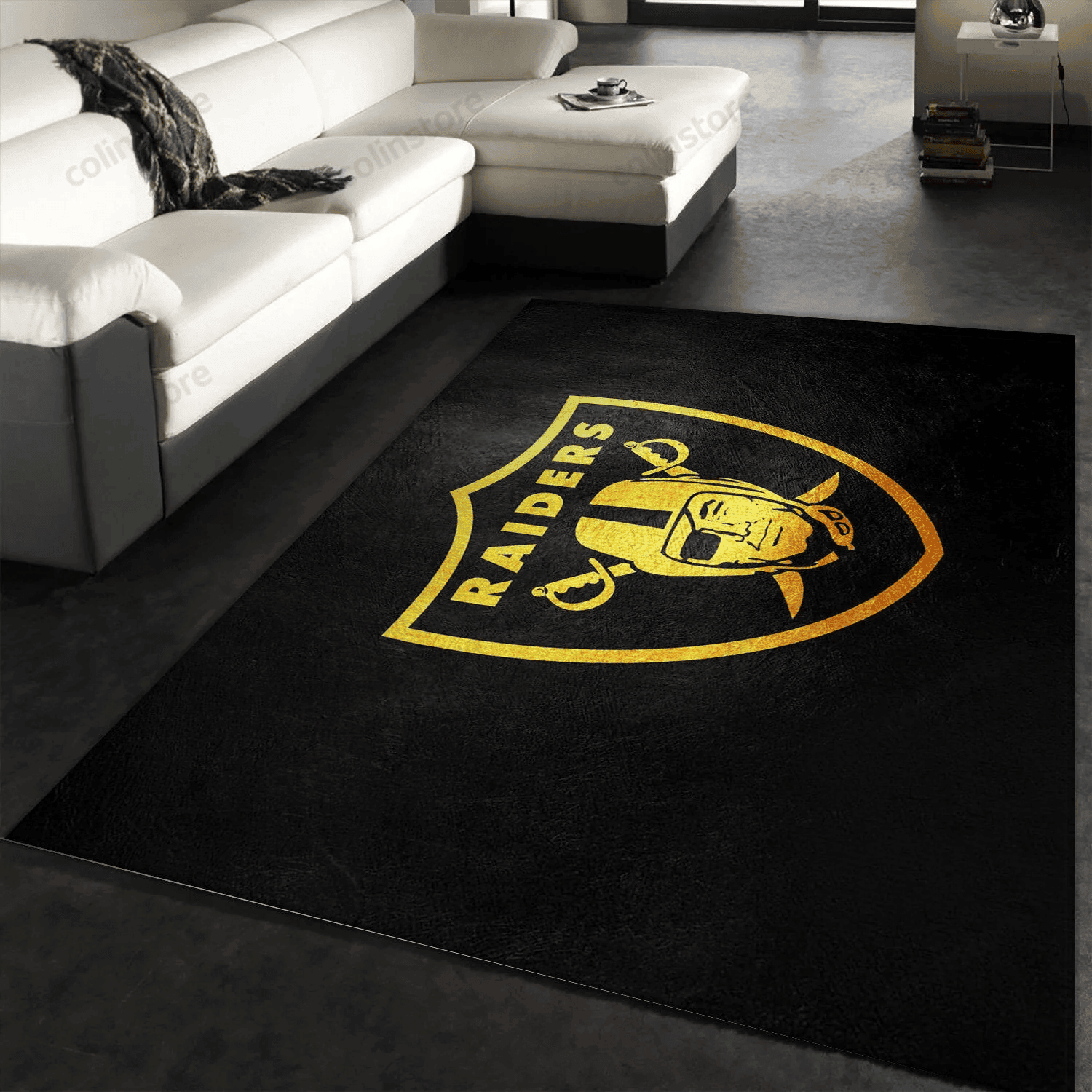 Las Vegas Raiders Rectangle Area Rug – Full Print Carpet For Living Room & Bedroom Home Decor
