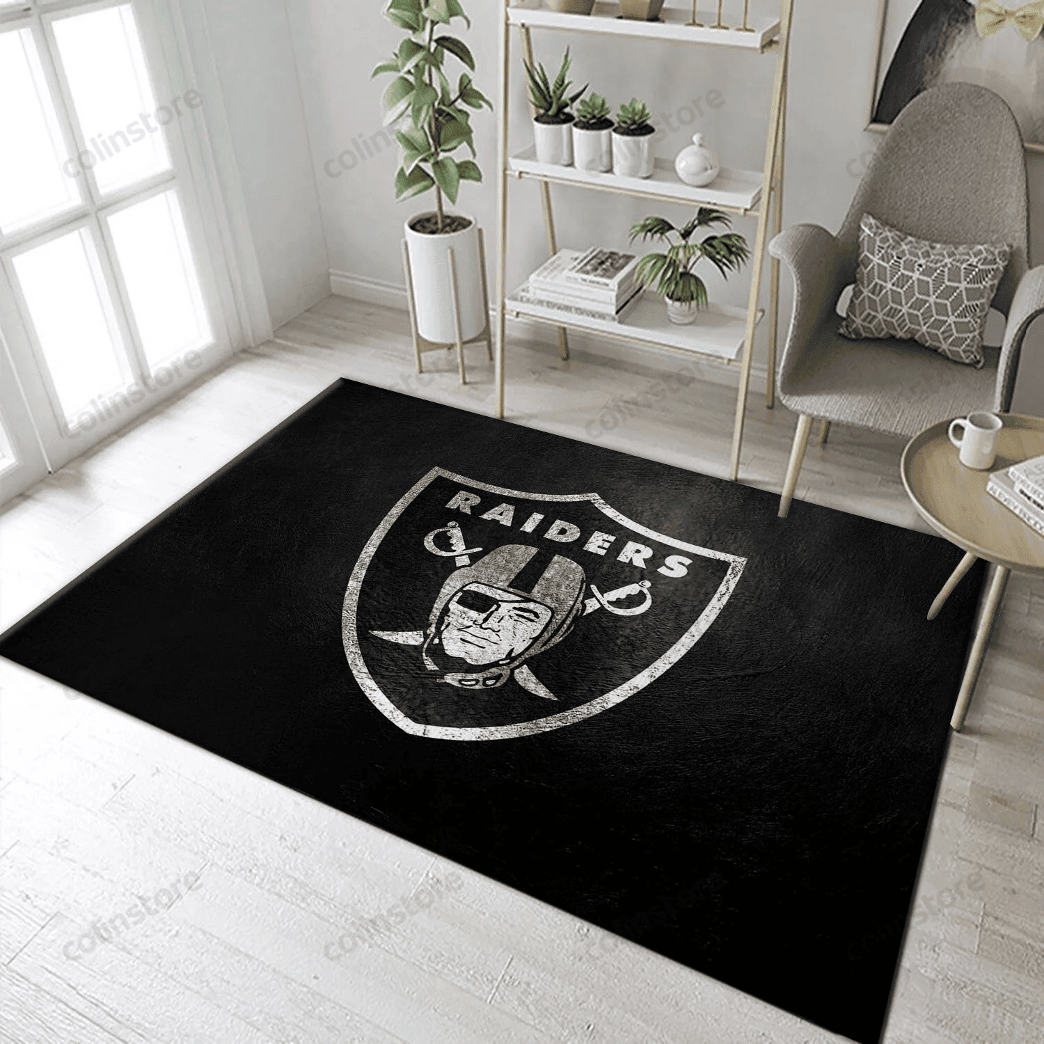 Las Vegas Raiders Team Rectangle Area Rug – Full Print Carpet For Living Room & Bedroom Home Decor
