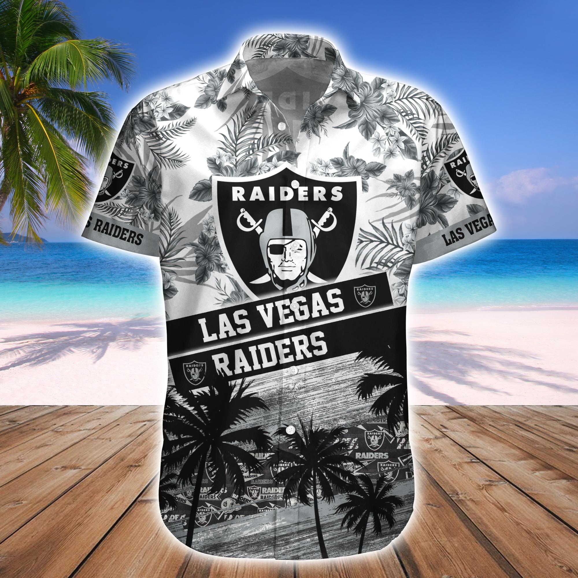 Las Vegas Raiders Tropical Breeze Aloha Hawaiian Shirt for Men & Women - Image 3