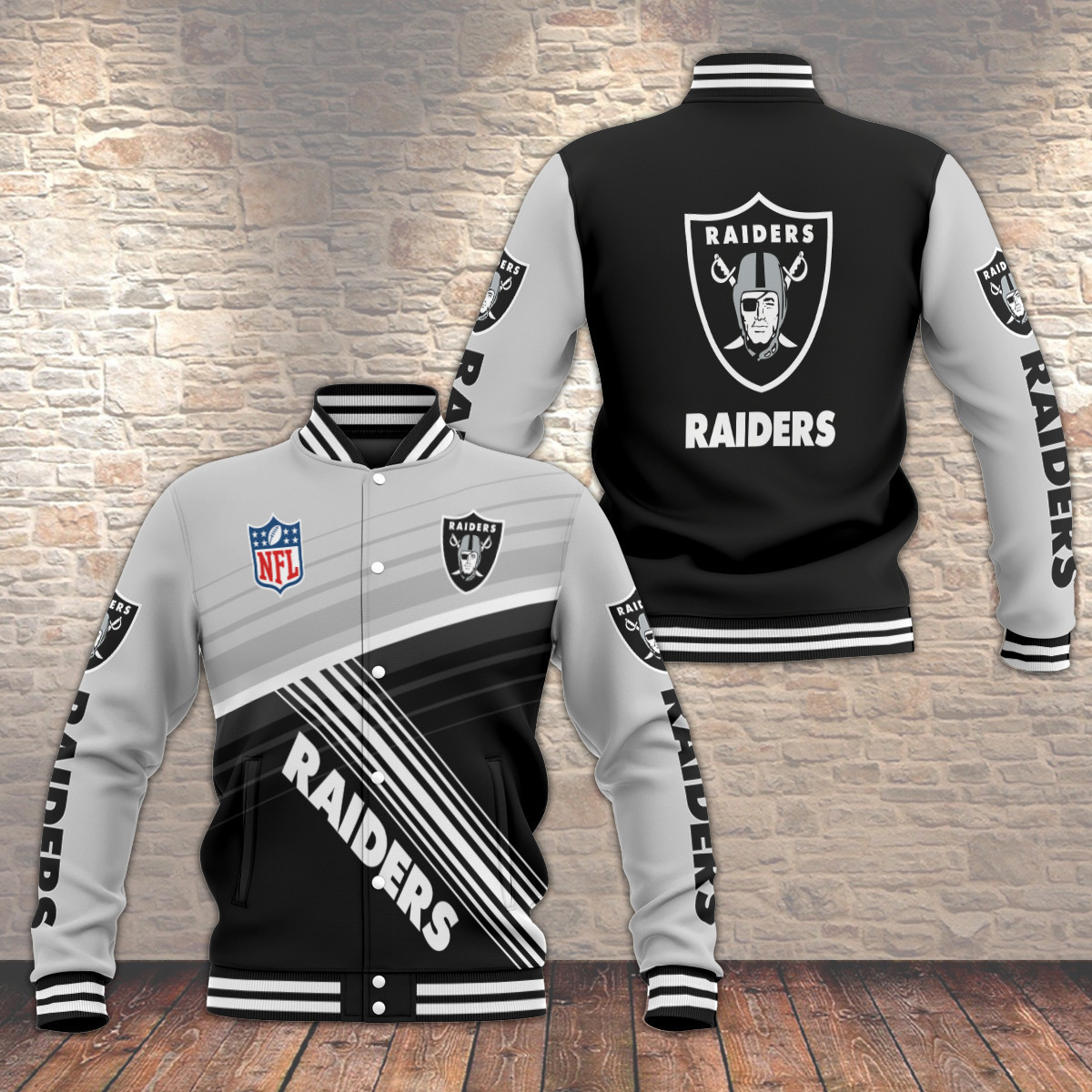 Las Vegas Raiders Varsity Baseball Jacket for Men & Women | NFL Team Fan Gift