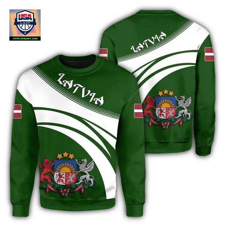 Latvia Coat Of Arms Sweater Cricket Style J5W