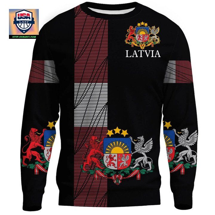Latvia-United Sweater Knitted Long-Sleeved Sweater A27