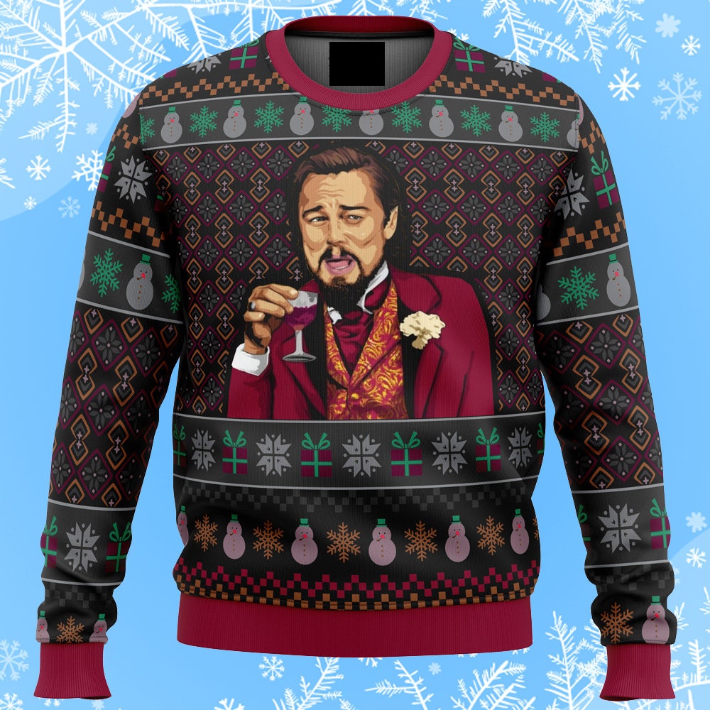 Laughing Leo Dicaprio Meme Ugly Christmas Sweater