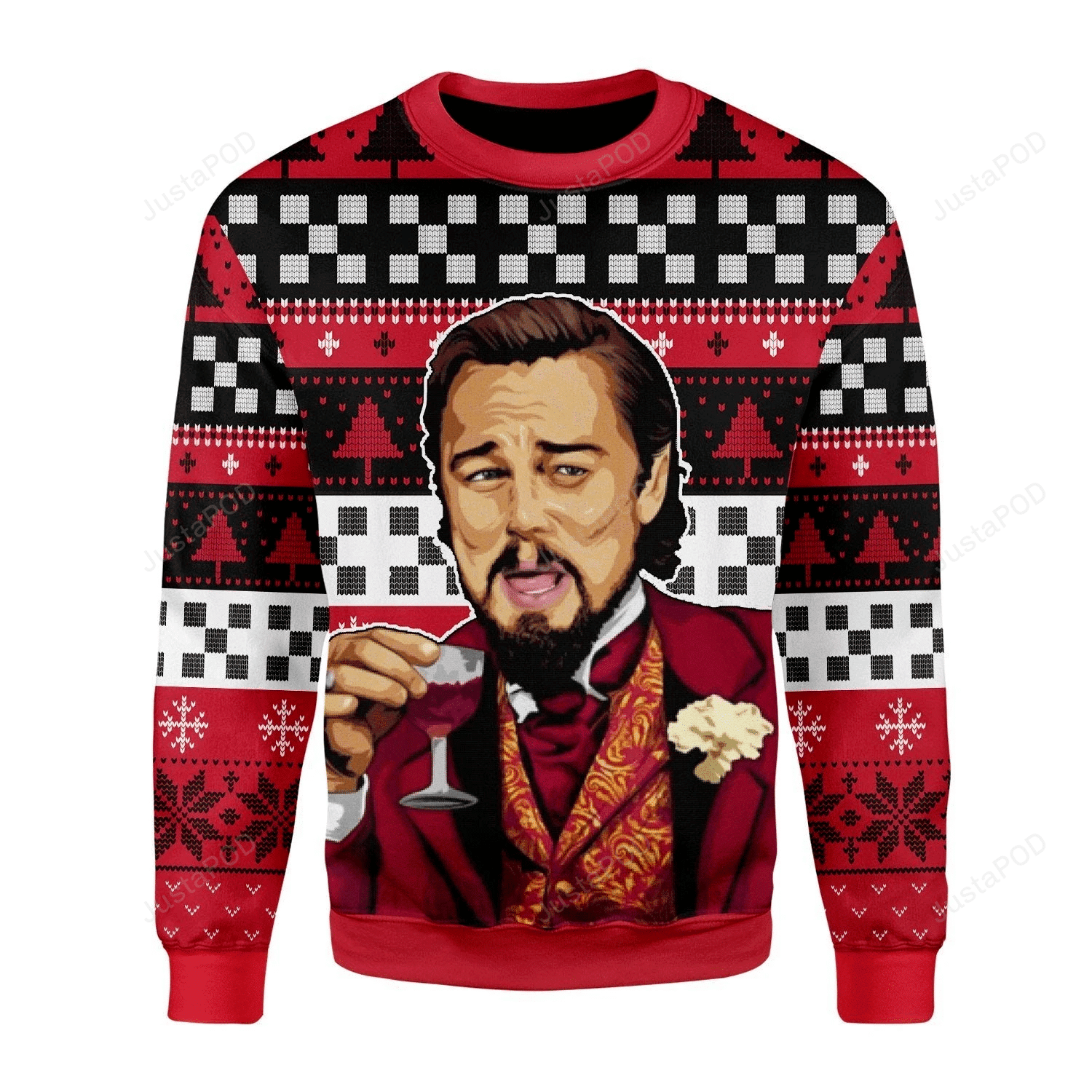 Laughing Leo Meme Ugly Christmas Sweater, Perfect Holiday Gift