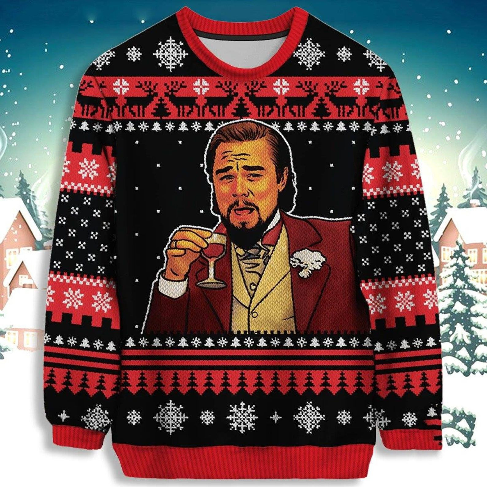Laughing Leo Ugly Christmas Sweater,