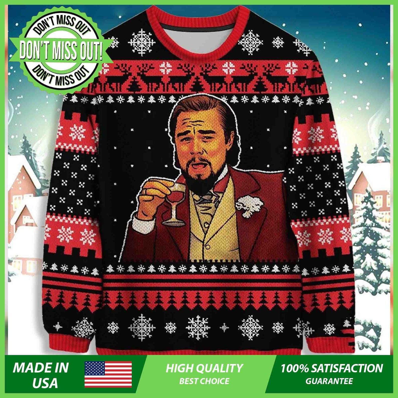 Laughing Leo Ugly Christmas Sweater, Perfect Holiday Gift