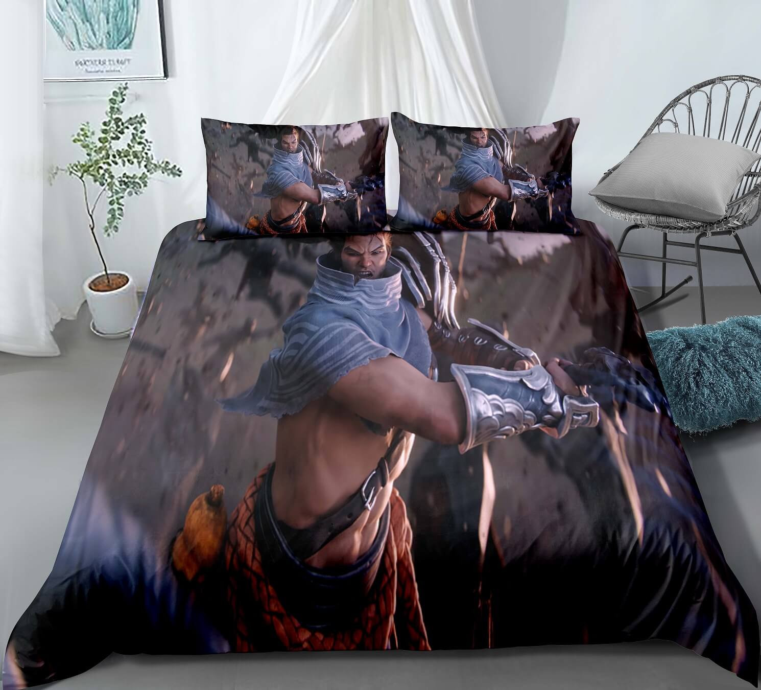 League Of Legends Lol Yasuo Duvet Cover Quilt Cover Pillowcase Bedding Set Bed Linen Home Bedroom Decor