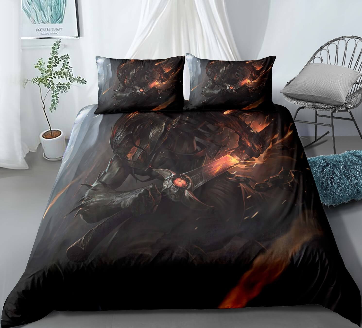 League Of Legends Lol Yasuo Duvet Cover Quilt Cover Pillowcase Bedding Set Bed Linen Home Bedroom Decor