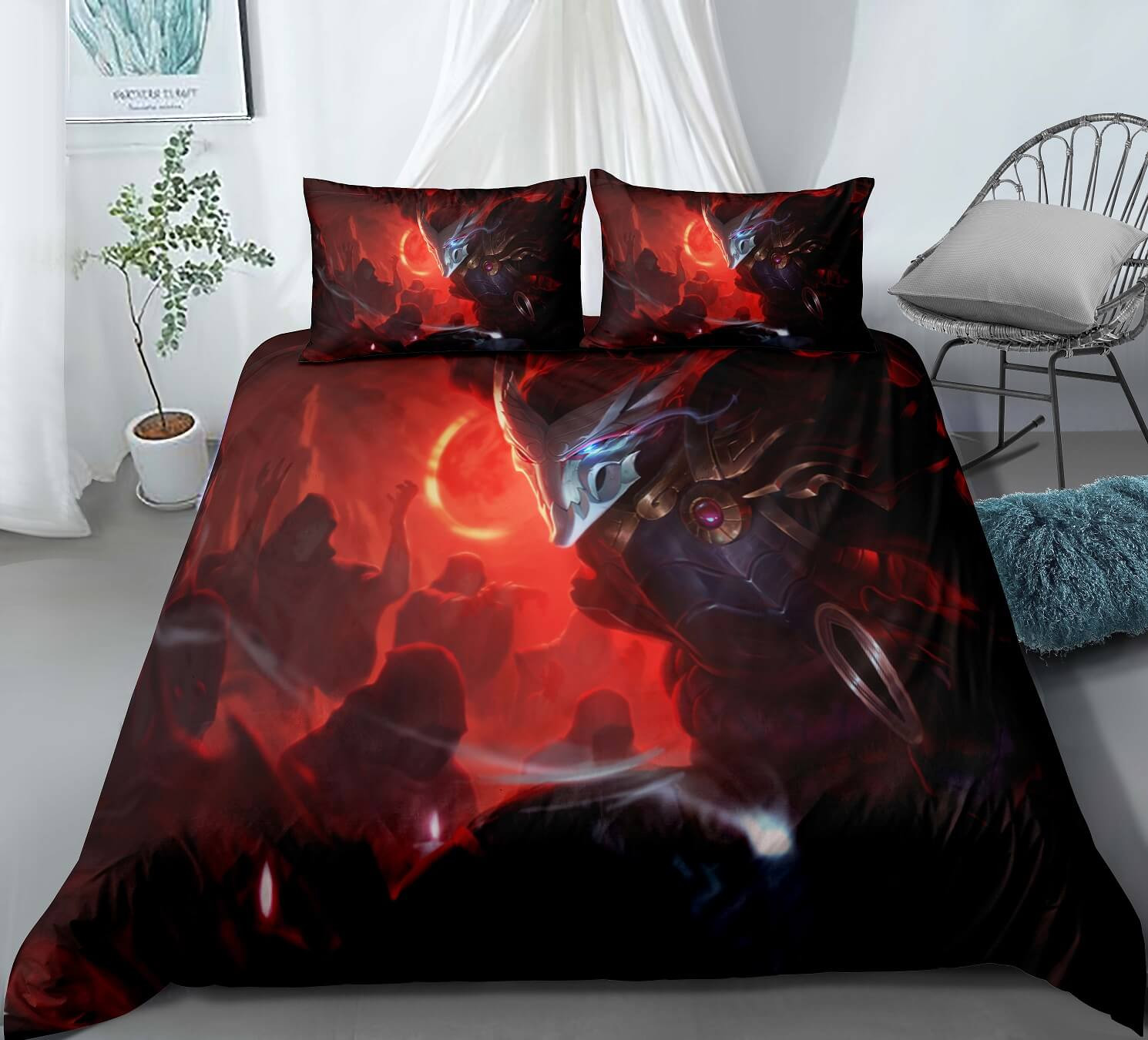 League Of Legends Lol Yasuo Duvet Cover Quilt Cover Pillowcase Bedding Set Bed Linen Home Bedroom Decor